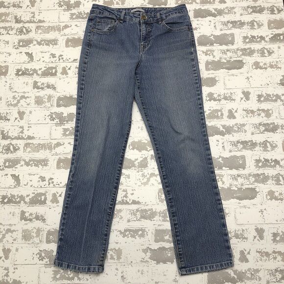 BANDOLINOBLU Mandie Jeans Womens 8 Straight Leg W30-L29 Embroidered Stretch - Picture 3 of 12